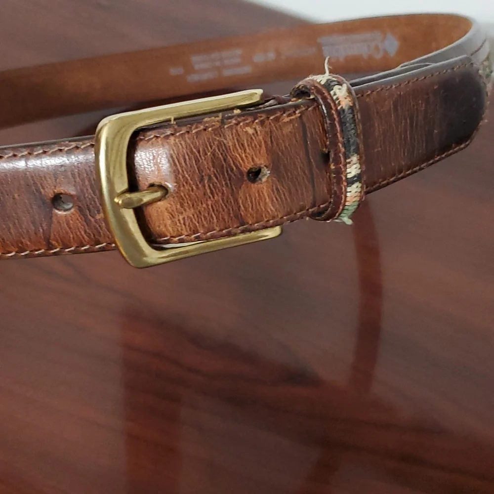 Columbia embroidered leather